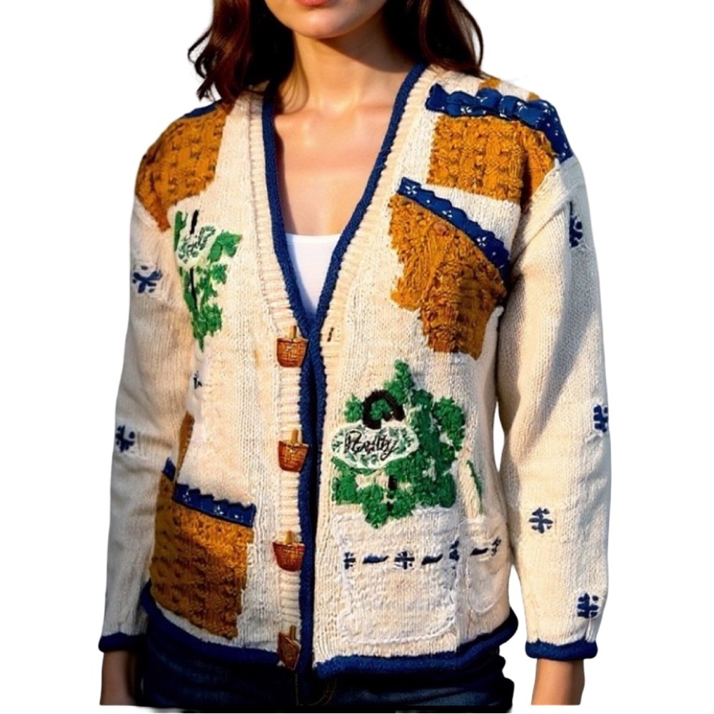 Vintage Bellepointe Garden "Longaberger" cardigan sweater XS - Picture 2 of 10